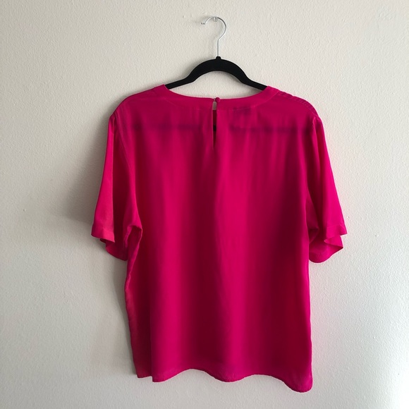 Vintage 100% Silk Hot Pink Top - Picture 4 of 5